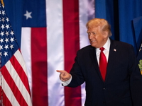 US President Donald Trump during an event on inflation at Mount Airy Casino Resort in Moun