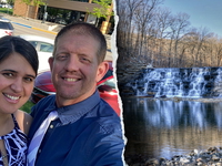 Graphic showing Cristen and Clinton Brink next to Devil's Den State Park