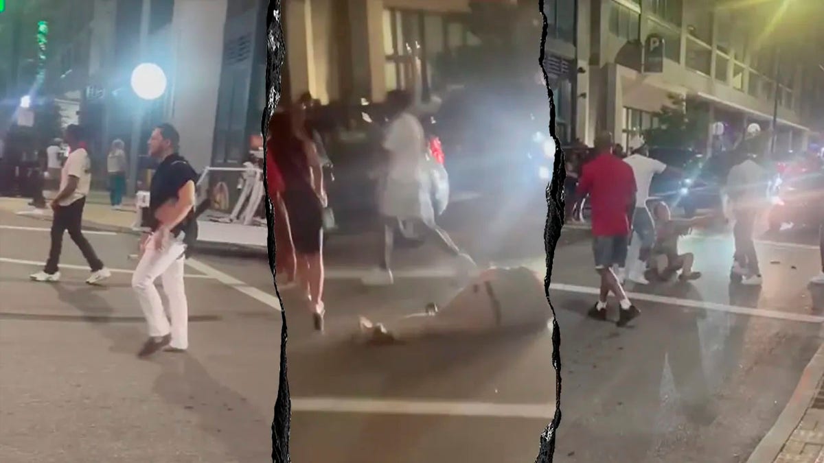 Image of the Cincinnati street brawl