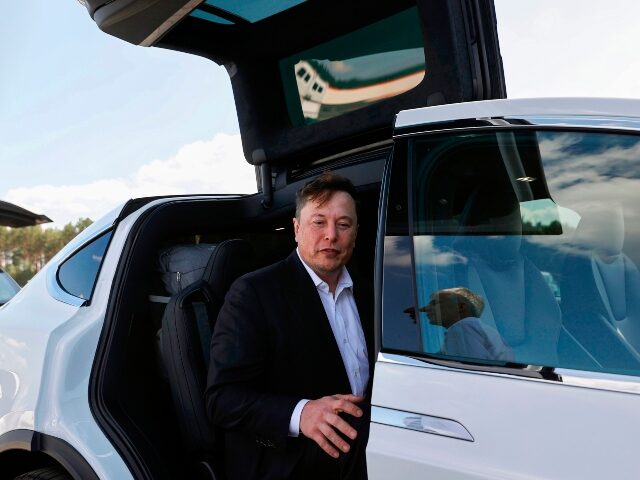 Elon Musk in a robotaxi